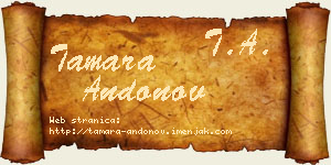 Tamara Andonov vizit kartica